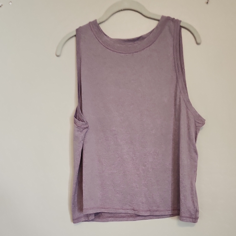 Athleta Heathered Purple Sleeveless Muscle Tee